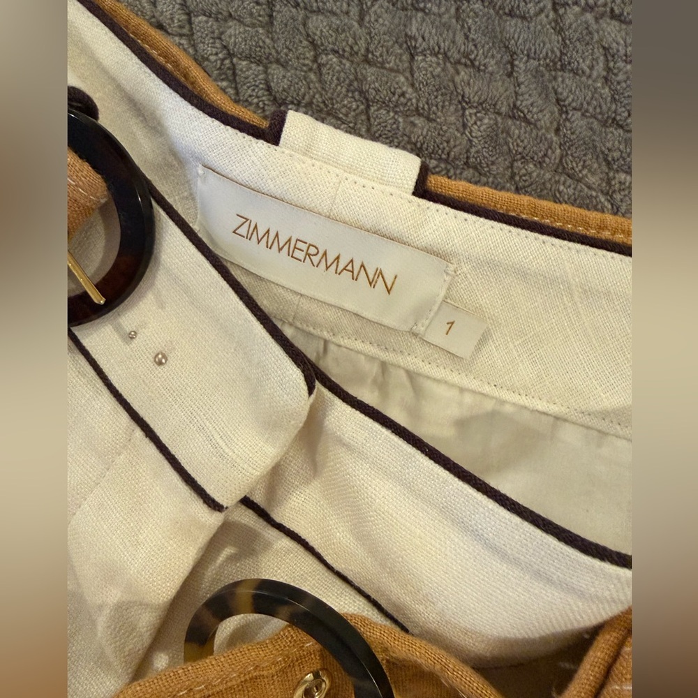Zimmermann Embellished White & Tan Western Shorts - Picture 7 of 11